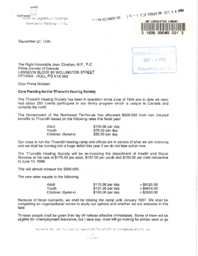 079-13(3) - Letter to Prime Minister Jean Chretien from David Krutko, MLA Mackenzie Delta, regarding core funding for the Tl'oondih Healing Society