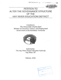 058-15(4) - Petition to Alter the Governance Structure of the Hay River Education District