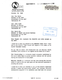 014-13(4) - Letter to the Honourable Don Morin, the Honourable John Todd and the Honourable Kelvin Ng from James B. Firth, Chief of the Inuvik Native Band, regarding the Inuvik Transient Centre