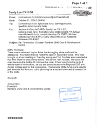 064-15(4) - Letters and E-mails Regarding Closure of the Rainbow Child Care and Development Centre