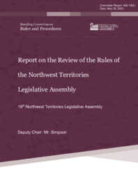 CR 52-19(2) - Report on the Review of the Rules of the Northwest Territories Legislative Assembly