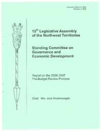 CR 6-15(4) - Report on the 2006-2007 Pre-Budget Review Process