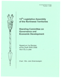 CR 10-15(3) - Report on the Review of the Draft 2005-2006 Main Estimates