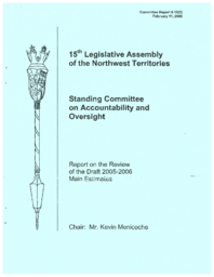 CR 09-15(3) - Report on the Review of the Draft 2005-2006 Main Estimates