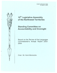 CR 08-15(3) - Report on the Review of the Languages Commissioner's Annual Report 2003-2004