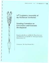 CR 19-14(6) - Report on the Review of Bill 22: Waste Recovery and Reduction Act and Bill 25: Municipal Statutes Replacement Act