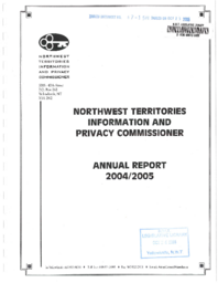 067-15(4) - Northwest Territories Information and Privacy Commissioner Annual Report 2004-2005