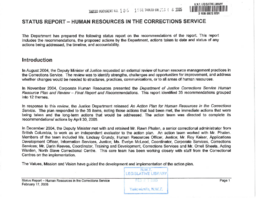 106-15(3) - Status Report - Human Resources in the Corrections Service