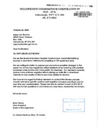 073-15(4) - Letter from Yellowknife Condominium Corporation No. 9 Regarding NWT Liquor Act Review