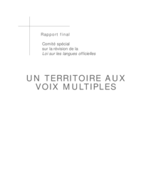 CR 09-14(6) - Rapport Final : Un territoire aux voix multiples