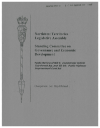 CR 08-14(4) - Public Review of Bill 9 : Commercial Vehicle Trip Permit Act, and Bill 10 : Public Highway Improvement Fund Act