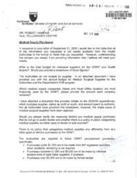 080-15(4) - Letter to Mr. Robert Hawkins from Michael Miltenberger, Minister of Health and Social Services, Regarding Medical Supply Purchases