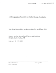 CR 1-14(2) - Report on the Operational Planning Workshop Held in Yellowknife, NT February 18 - 19, 2000