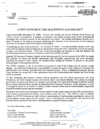 081-15(4) - News Release - GNWT Supports the Mackenzie Gas Project