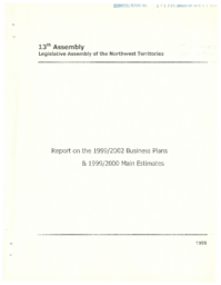 CR 01-13(7) - Report on the 1999/2002 Business Plans & 1999/2000 Main Estimates