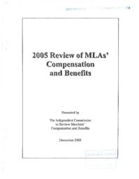 082-15(4) - 2005 Review of MLAs' Compensation and Benefits