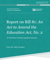 CR 61-19(2) - Report on Bill 81 : An Act to Amend the Education Act, No. 2