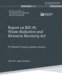 CR 63-19(2) - Report on Bill 78 : Waste Reduction and Resource Recovery Act