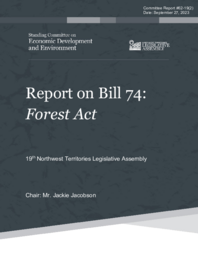 CR 62-19(2) - Report on Bill 74 : Forest Act