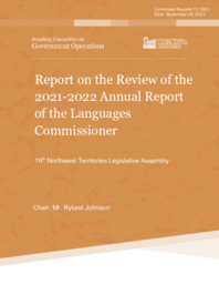 CR 72-19(2) - Report on the Review of the 2021-2022 Annual Report of the Languages Commissioner