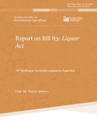 CR 65-19(2) - Report on Bill 83 : Liquor Act