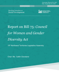 CR 74-19(2) - Report on Bill 75 : Council for Women and Gender Diversity Act