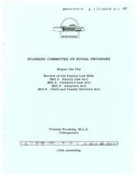 CR 8-13(4) - Report on the Review of the Family Law Bills (Bill 3 - Family Law Act), (Bill 4 - Children's Law Act), (Bill 5 - Adoption Act), (Bill 6 - Child and Family Services Act)