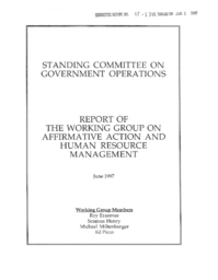 CR 7-13(4) - Report of the Working Group on Affirmative Action and Human Resource Management