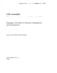 CR 03-13(3) - Report on the 1996/97 Main Estimates