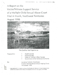 80-15(5) - A Report on the Victim/Witness Support Service of a Multiple Child Sexual Abuse Court Trial in Inuvik, Northwest Territories