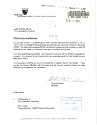 047-13(4) - Response from Honourable Goo Arlooktoo re: Information on Public Works and Services Contracting Methods