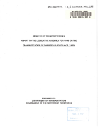 063-13(4) - Transportation of Dangerous Goods Act : Report