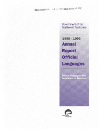 068-13(4) - 1995-1996 Government of the Northwest Territories Annual Report on Official Languages