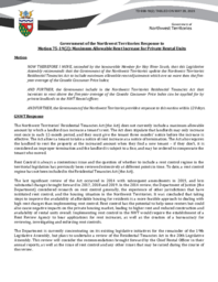 938-19(2) - Government of the Northwest Territories Response to Motion 75-19(2):  Maximum Allowable Rent Increase for Private Rental Units