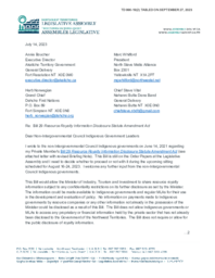 990-19(2) - Letter dated July 14, 2023 to Non-Intergovernmental Council Indigenous Governments regarding Bill 29:  Resource Royalty Information Disclosure Statute Amendment Ac