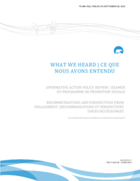 999-19(2) - What We Heard – Affirmative Action Policy Review