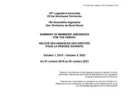 1039-19(2) - Summary of Members’ Absences for the Period October 1, 2019, to October 5, 2023