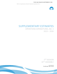 974-19(2) - Supplementary Estimates Operations Expenditures, No. 3, 2023-2024