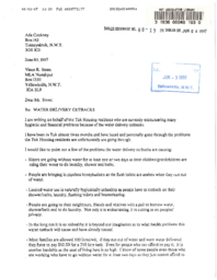 088-13(4) - Letter from Ada Cockney re: Water Delivery Cutbacks in Tuktoyaktuk