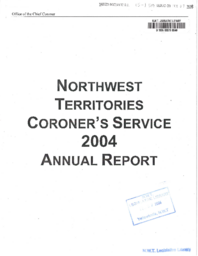 085-15(4) - Northwest Territories Coroner's Service 2004 Annual Report