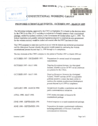 109-13(4) - Constitutional Working Group : Proposed Schedule of Events (October 1997 - March 1999)