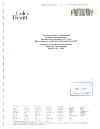 014-13(5) - Northwest Territories Legislative Assembly Pension Administration Report for the Year Ended March 31, 1997