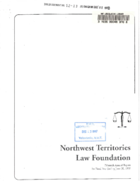 012-13(5) - Northwest Territories Law Foundation 15th Annual Report for the Fiscal Year Ending June 30, 1997