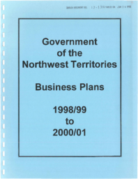 017-13(5) - Government of the Northwest Territories Business Plans 1998/99 to 2000/01