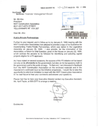 043-13(5) - Letter to Northwest Territories Construction Association Regarding Public-Private Partnerships