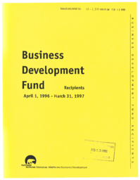 045-13(5) - Business Development Fund Annual Report : April 1, 1996 - March 31, 1997 : Recipients