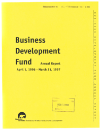 045-13(5) - Business Development Fund Annual Report : April 1, 1996 - March 31, 1997