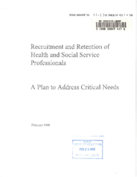 057-13(5) - Recruitment and Retention of Health and Social Services Professional : A Plan to Address Critical Needs