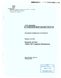 CR 03-12(4) - Report on the Review of the 1994/95 Capital Estimates