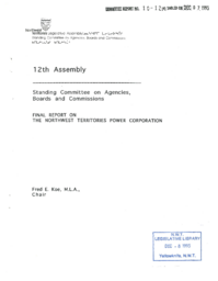 CR 10-12(4) - Final Report on the Northwest Territories Power Corporation